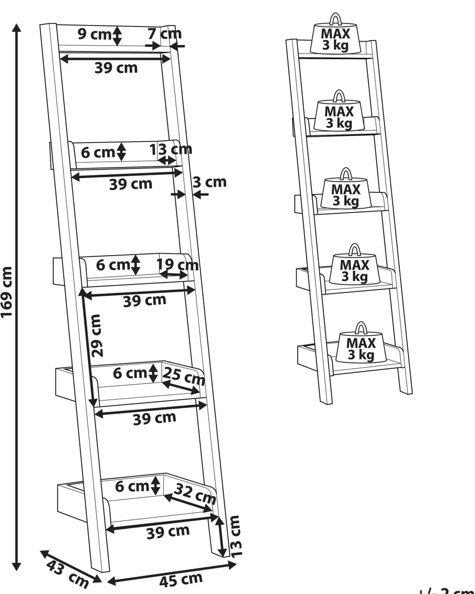 Estante Tipo Escada Com 5 Prateleiras Castanha Mobile Duo