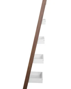 Estante Tipo Escada Com 5 Prateleiras Castanha E Branca Mobile Trio