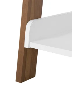 Estante Tipo Escada Com 5 Prateleiras Castanha E Branca Mobile Trio