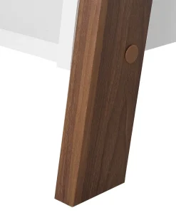 Estante Tipo Escada Com 5 Prateleiras Castanha E Branca Mobile Trio