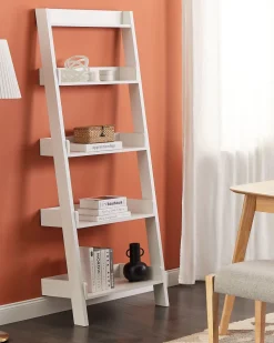 Estante Tipo Escada Com 5 Prateleiras Branca Mobile Trio