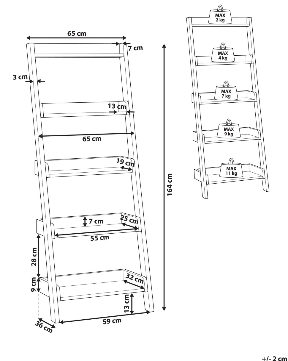 Estante Tipo Escada Com 5 Prateleiras Branca Mobile Trio