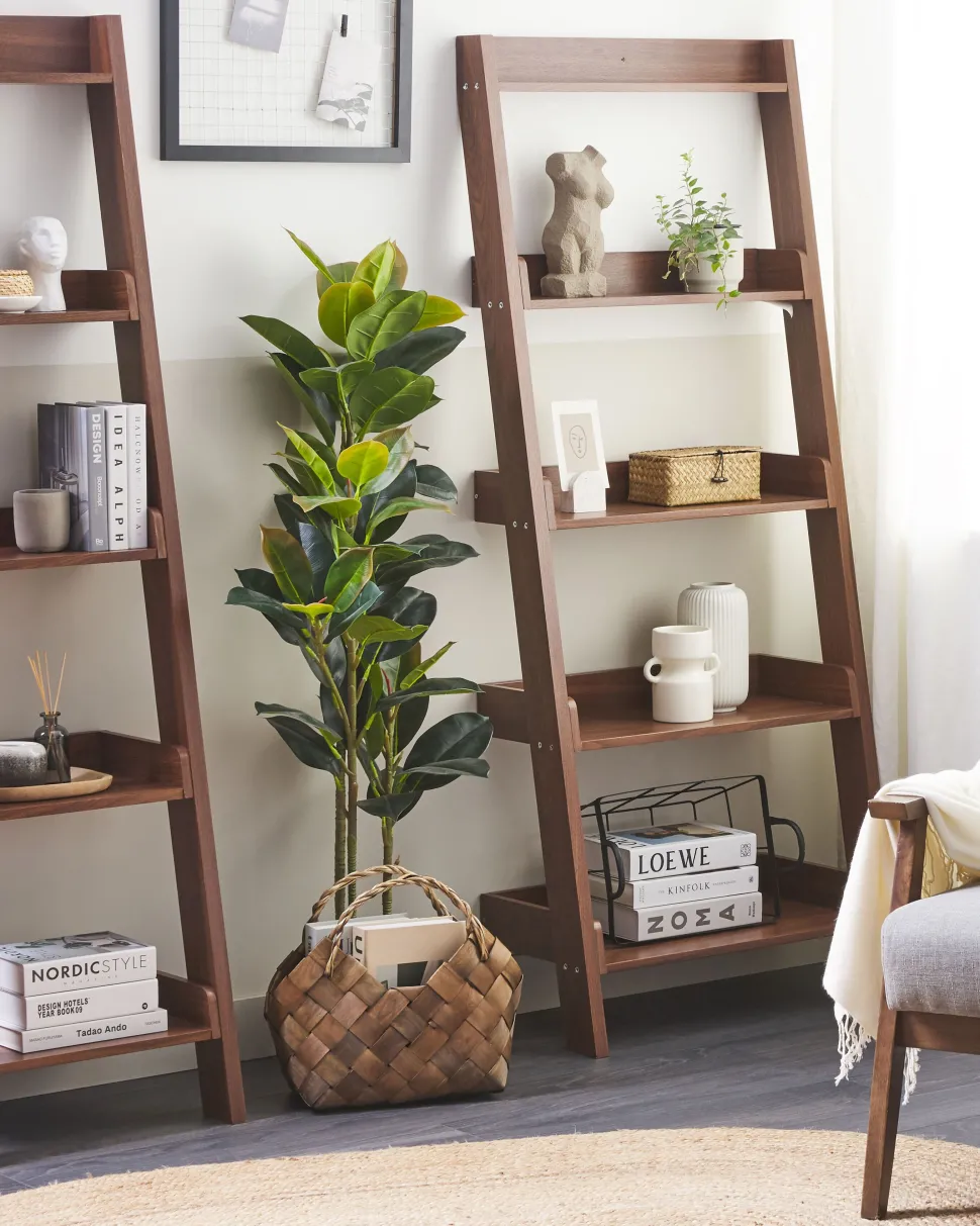 Estante Tipo Escada Com 5 Prateleiras Castanha Mobile Trio