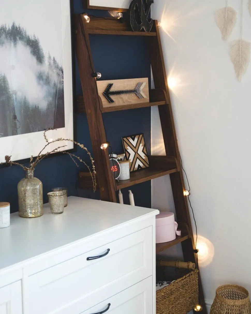 Estante Tipo Escada Com 5 Prateleiras Castanha Mobile Trio