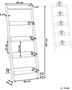 Estante Tipo Escada Com 5 Prateleiras Castanha Mobile Trio