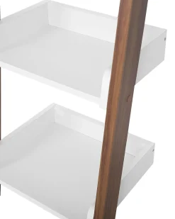 Estante Tipo Escada Com 5 Prateleiras Castanha E Branca Mobile Duo
