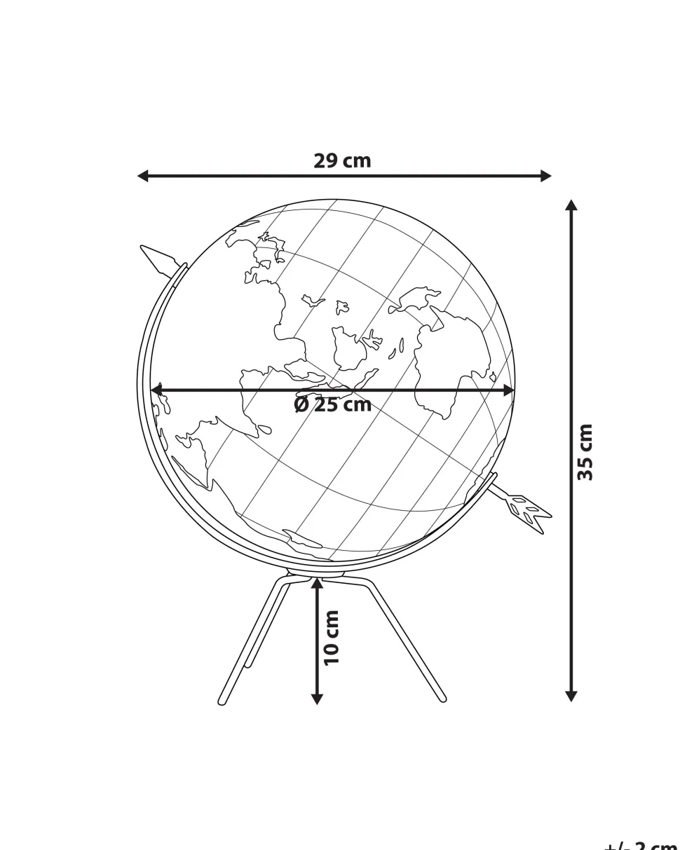 Globo Decorativo Preto E Castanho 35 Cm Battuta