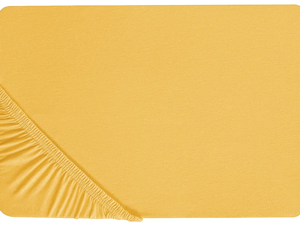 Lencol-Capa Em Algodao Amarelo Mostarda 90 X 200 Cm Janbu
