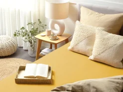 Lencol-Capa Em Algodao Amarelo Mostarda 90 X 200 Cm Janbu