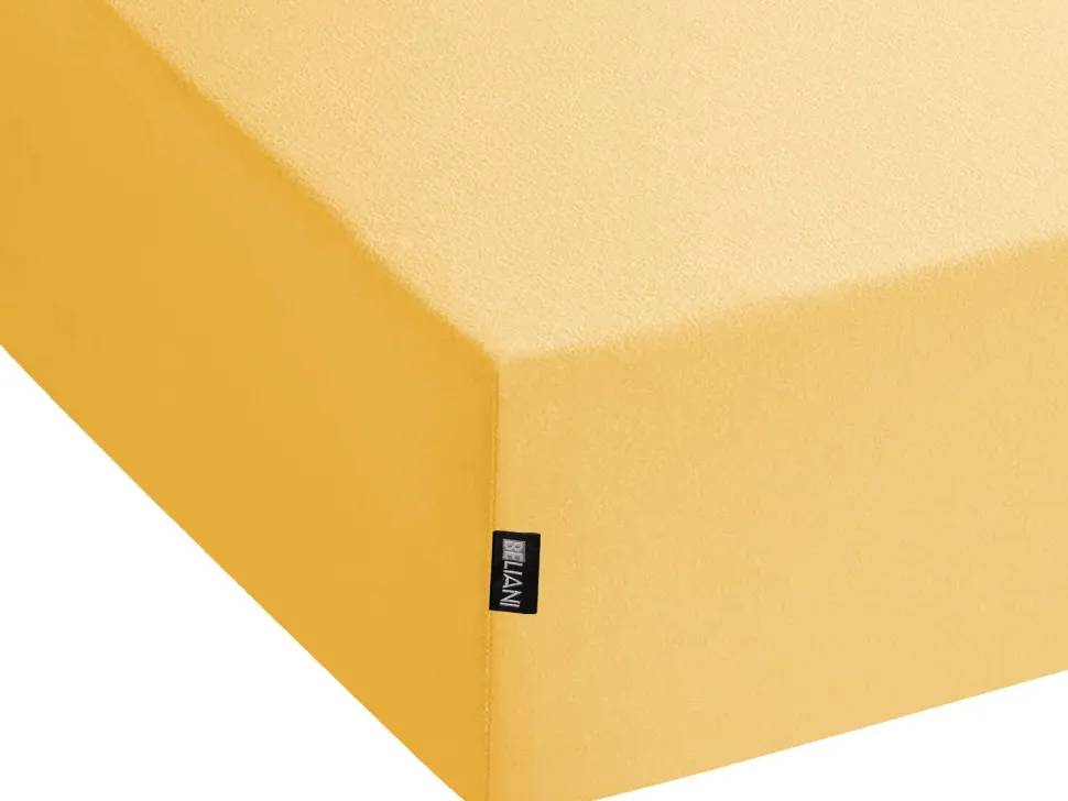 Lencol-Capa Em Algodao Amarelo Mostarda 90 X 200 Cm Janbu