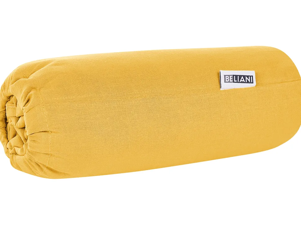 Lencol-Capa Em Algodao Amarelo Mostarda 90 X 200 Cm Janbu