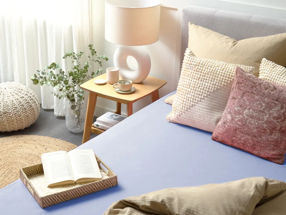 Lencol-Capa Em Algodao Azul 90 X 200 Cm Janbu