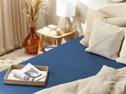 Lencol-Capa Em Algodao Azul Marinho 90 X 200 Cm Janbu