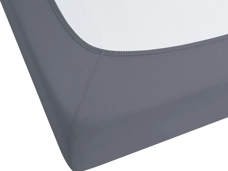 Lencol-Capa Em Algodao Cinzento Escuro 90 X 200 Cm Janbu