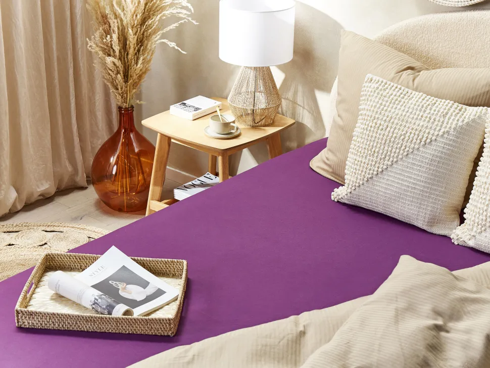 Lencol-Capa Em Algodao Purpura 90 X 200 Cm Janbu