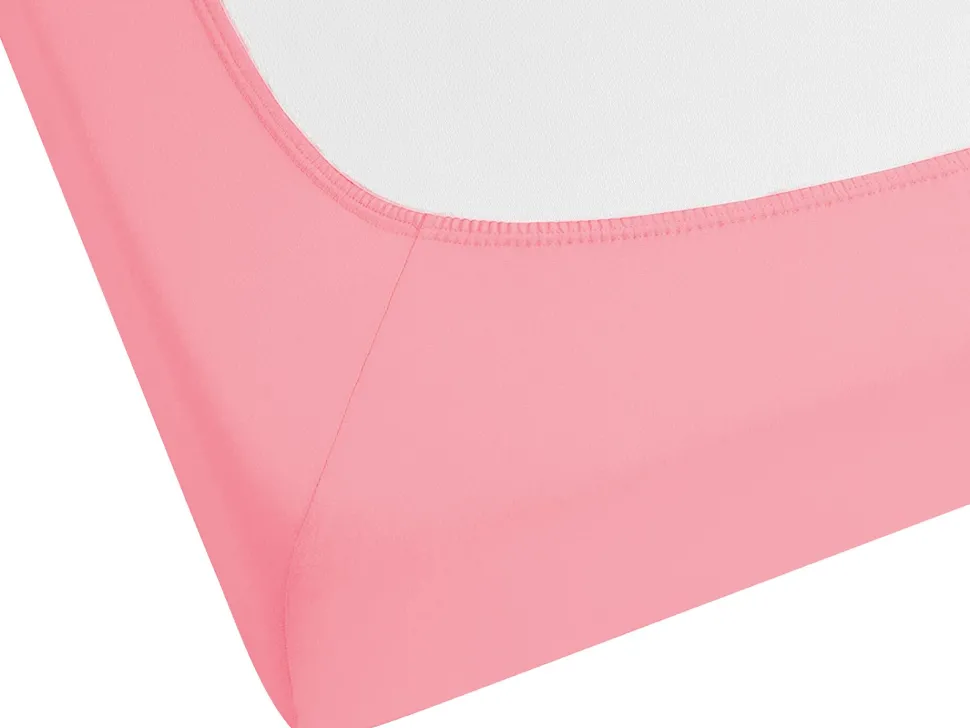 Lencol-Capa Em Algodao Rosa Coral 90 X 200 Cm Janbu