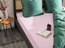 Lencol-Capa Em Algodao Rosa 90 X 200 Cm Janbu