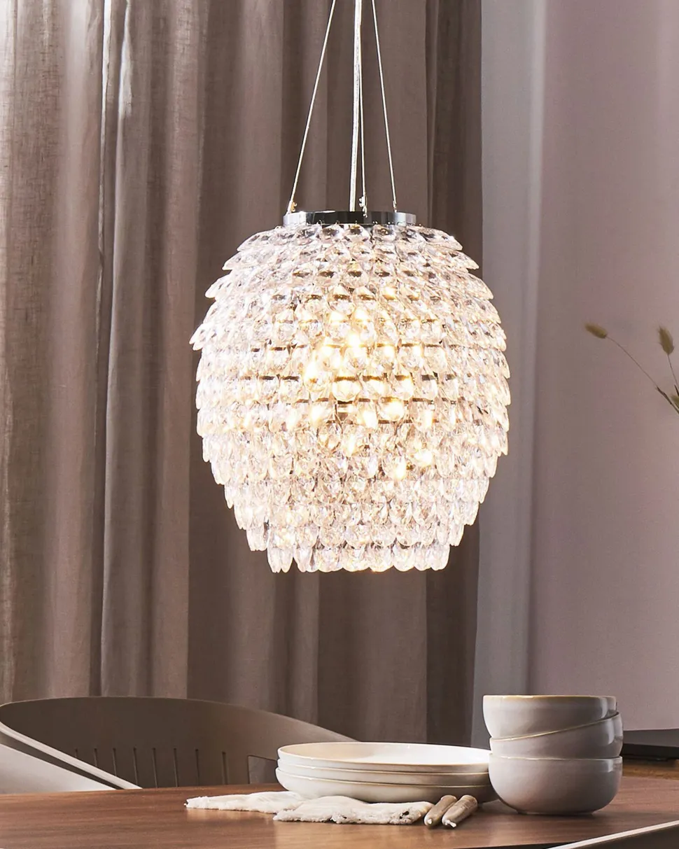 Lustre Cromado Com Cristais Sauer