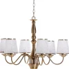 Lustre Em Metal Cor De Bronze Para 6 Lampadas Bradano