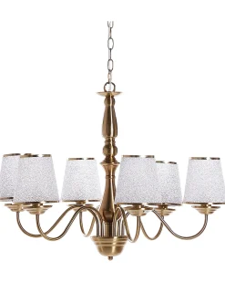 Lustre Em Metal Cor De Bronze Para 6 Lampadas Bradano