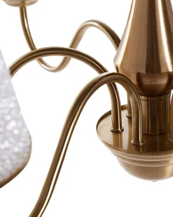 Lustre Em Metal Cor De Bronze Para 6 Lampadas Bradano