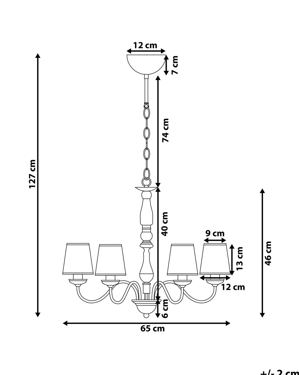 Lustre Em Metal Cor De Bronze Para 6 Lampadas Bradano