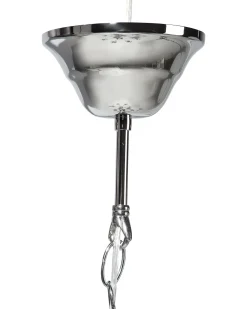 Lustre Em Metal Prateado Para 6 Lampadas Bradano