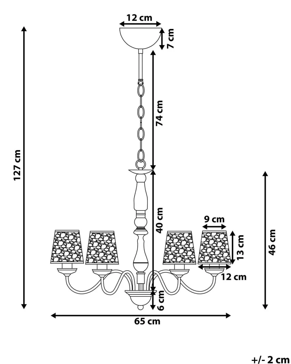 Lustre Em Metal Prateado Para 6 Lampadas Bradano