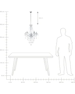Lustre Em Vidro Trasparente E Metal Cromado Locone