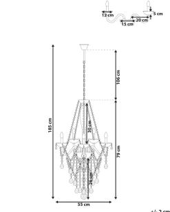 Lustre Em Vidro Trasparente E Metal Cromado Locone