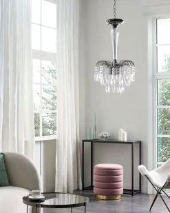 Lustre Para 3 Lampadas Em Metal Prateado Orara