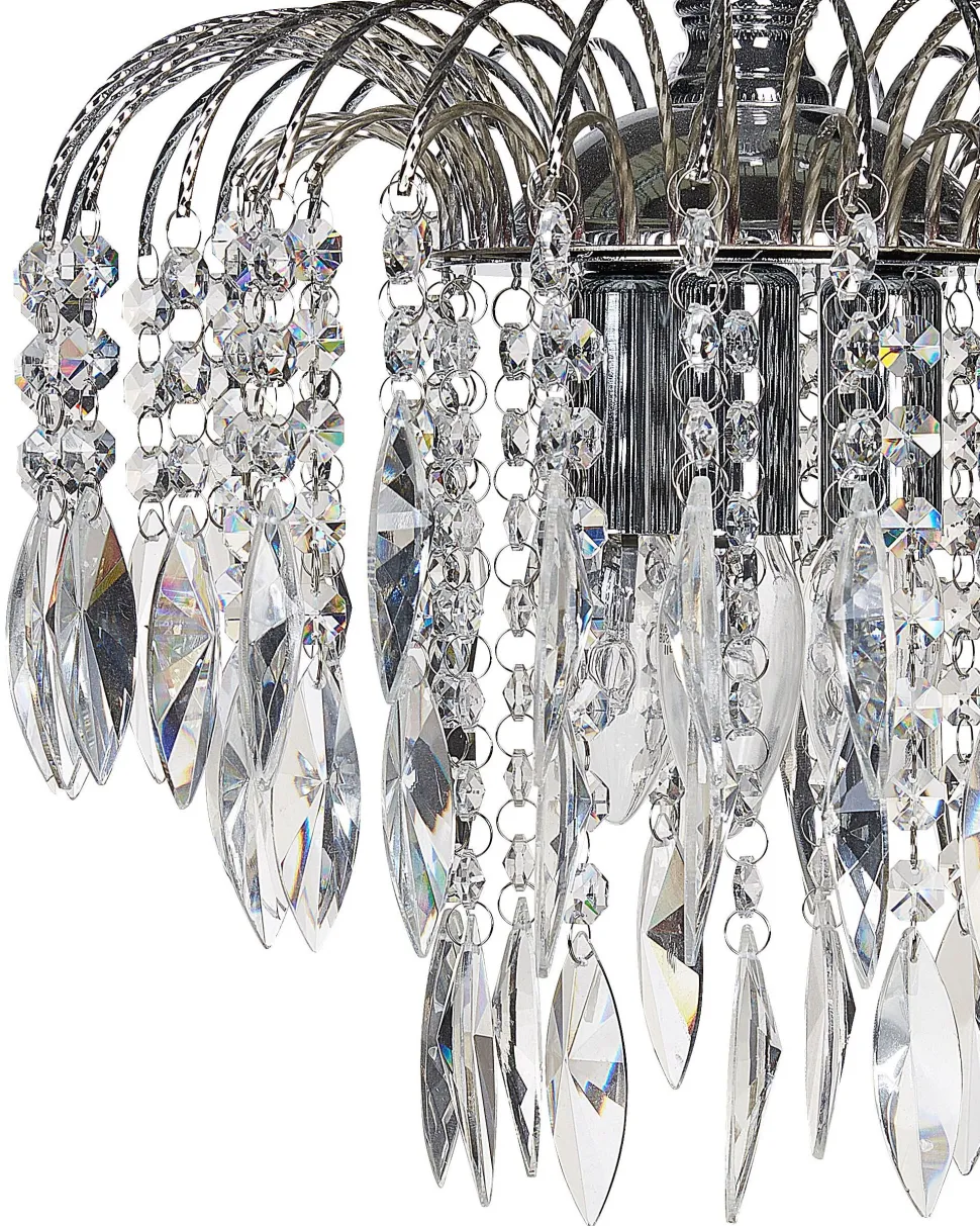 Lustre Para 3 Lampadas Em Metal Prateado Orara