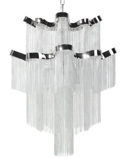 Lustre Para 6 Lampadas Em Metal Cromado Mucone