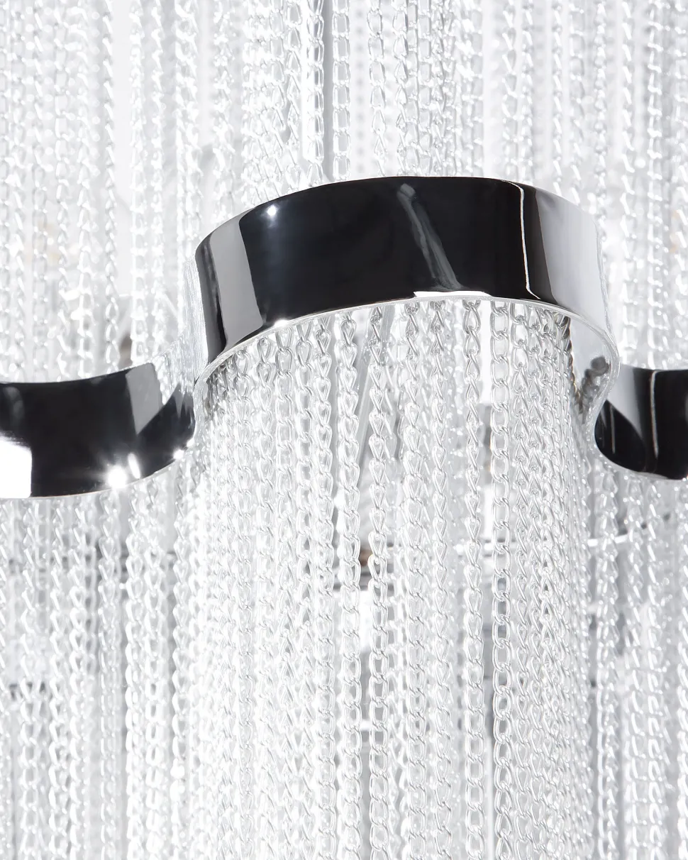 Lustre Para 6 Lampadas Em Metal Cromado Mucone