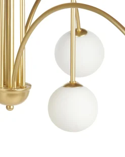 Lustre Para 6 Lampadas Em Metal Dourado Forbes