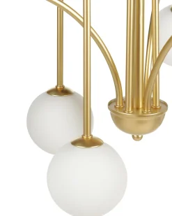 Lustre Para 6 Lampadas Em Metal Dourado Forbes