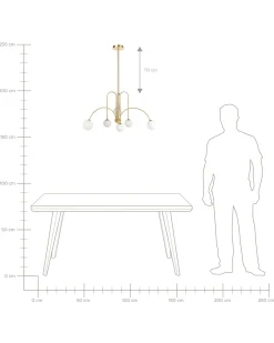 Lustre Para 6 Lampadas Em Metal Dourado Forbes