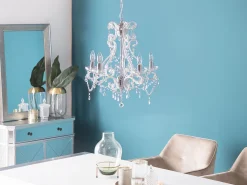 Lustre Prateado Com Vidro Acrilico Transparente Ascar