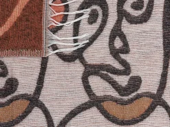 Manta Com Padrao De Caras Branco 130 X 170 Cm Barbot