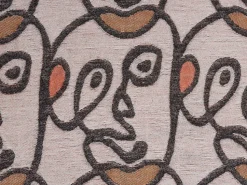 Manta Com Padrao De Caras Branco 130 X 170 Cm Barbot