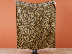 Manta Com Padrao Leopardo Castanho E Preto 130 X 170 Cm Jamune