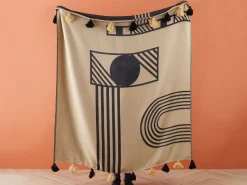 Manta Creme E Preta 130 X 170 Cm Thaprek