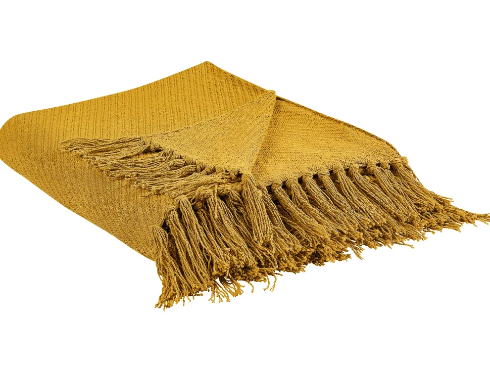 Manta De Algodao Amarelo Mostarda 125 X 150 Cm Yarsa