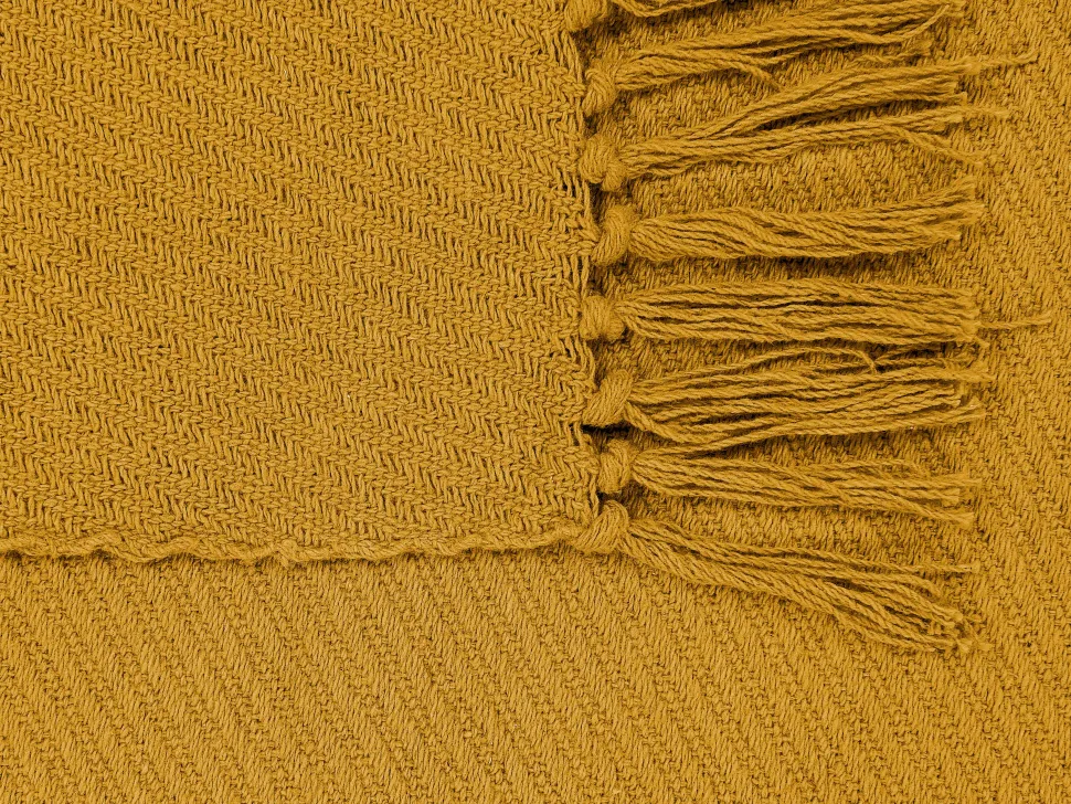 Manta De Algodao Amarelo Mostarda 125 X 150 Cm Yarsa