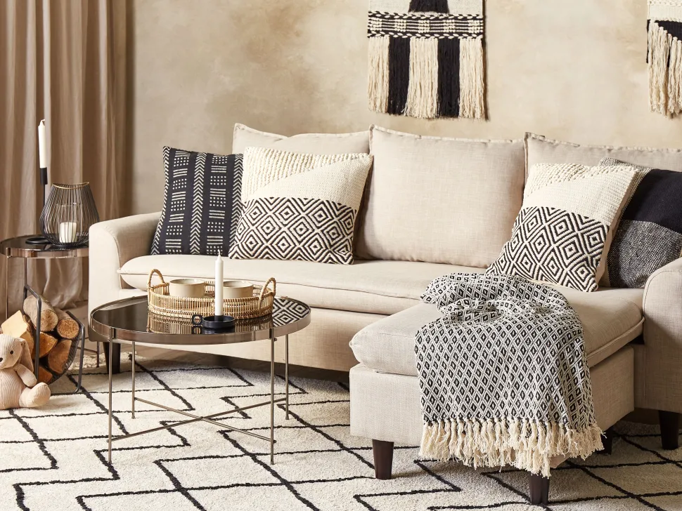 Manta De Algodao Preto E Branco 125 X 150 Cm Chyama