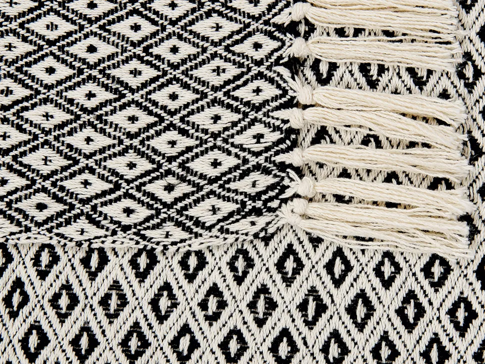 Manta De Algodao Preto E Branco 125 X 150 Cm Chyama