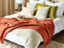 Manta De Algodao Vermelho 125 X 150 Cm Yarsa