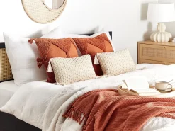 Manta De Algodao Vermelho 125 X 150 Cm Yarsa