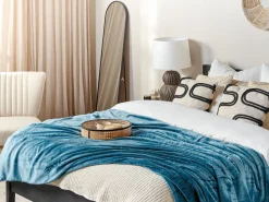 Manta Decorativa Azul 200 X 220 Cm Bayburt