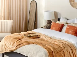 Manta Decorativa Cor De Areia 200 X 220 Cm Bayburt